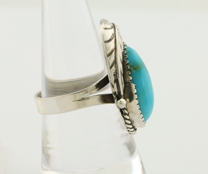 Navajo Ring 925 Silver Natural Blue Turquoise Native American Artist C.80's