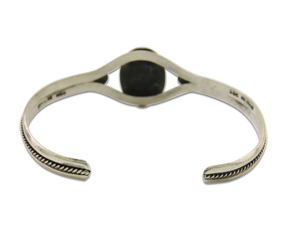 Navajo Bracelet 925 Silver Cuff Turquoise Handmade Native Artist C.80's
