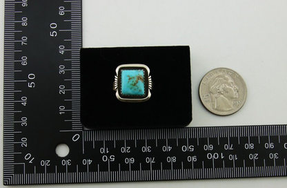 Navajo Ring 925 Sterling Silver Turquoise Native American Artist C.80's