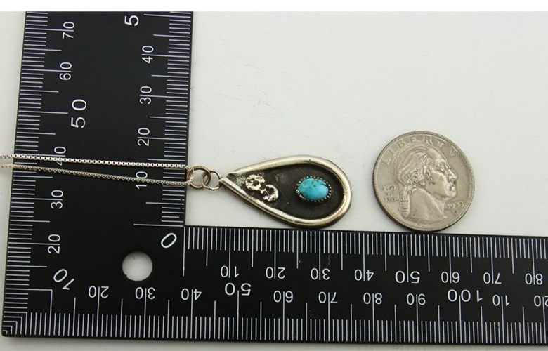 Navajo Necklace 925 Silver Natural Turquoise Native American C.80's
