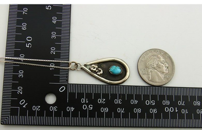 Navajo Necklace 925 Silver Natural Turquoise Native American C.80's