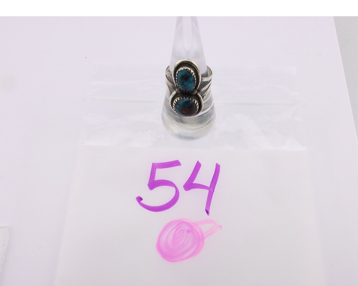 Navajo Ring 925 Silver Natural Blue Turquoise Native American Artist C.80's