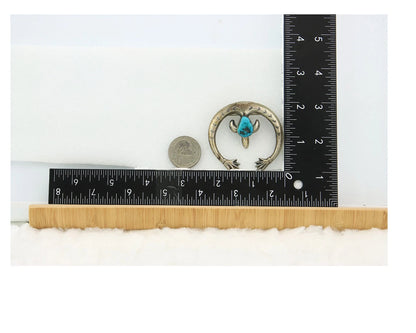 Navajo Handmade Pin Sterling Silver Turquoise Vintage Turpen Pawn Vault