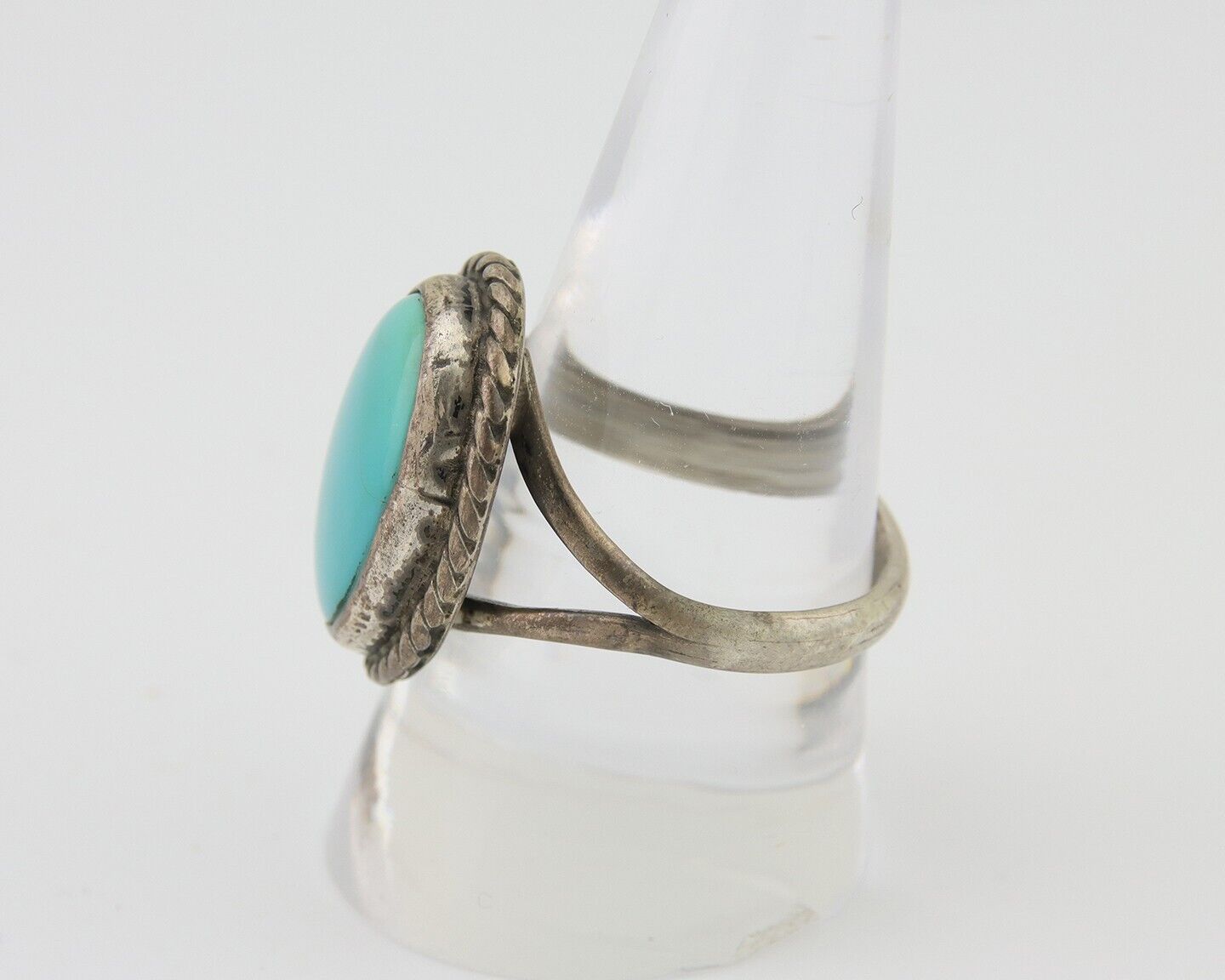 Navajo Handmade Ring 925 Silver Natural Turquoise Native Artist C.80's