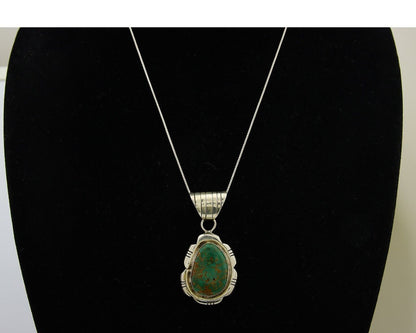 Navajo Necklace 925 Silver Natural Turquoise Handmade Signed FT C.80's