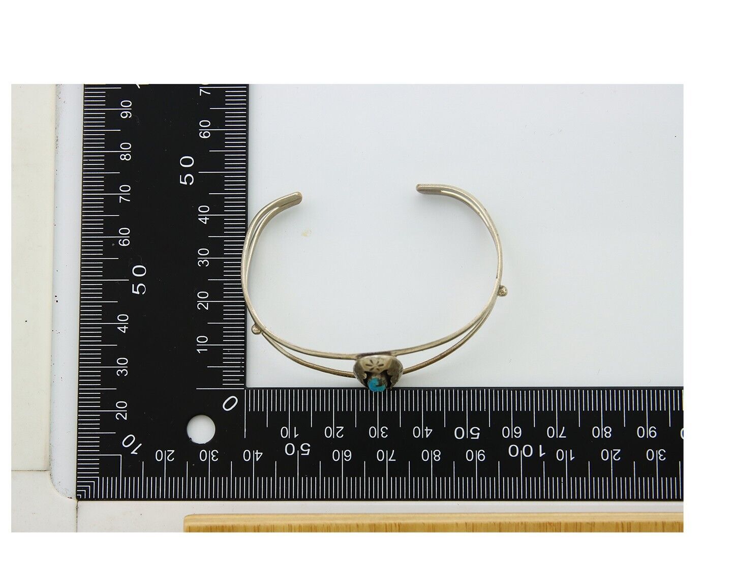 Navajo Cuff Bracelet 925 Silver Turquoise Cuff Artist Signed IJC C.80's