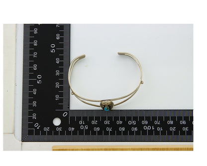 Navajo Cuff Bracelet 925 Silver Turquoise Cuff Artist Signed IJC C.80's