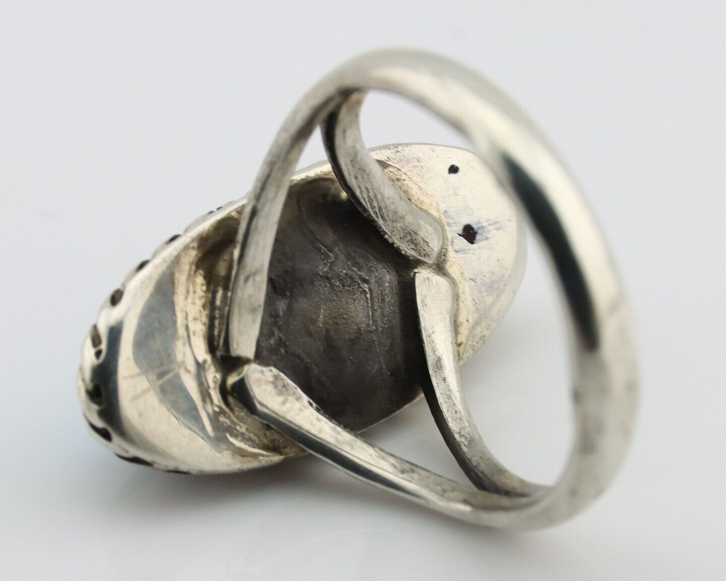 Navajo Ring 925 Silver Kingman Turquoise Native American Artist C.80's
