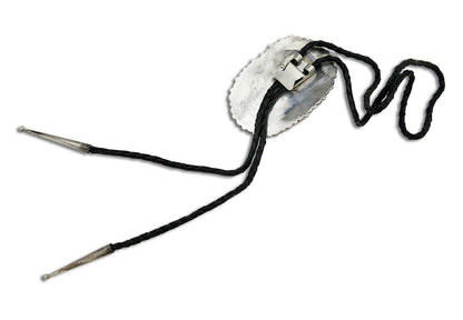 Zuni Handmade Hand Cut Natural Turquoise .925 SOLID Silver Bolo Tie