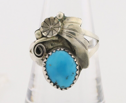 Navajo Ring 925 Silver Morenci Turquoise Native American Artist C.80's