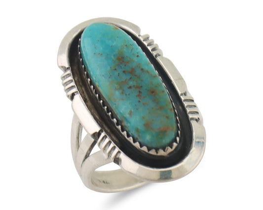 Navajo Ring 925 Silver Royston Turquoise Native American Artist C.80's