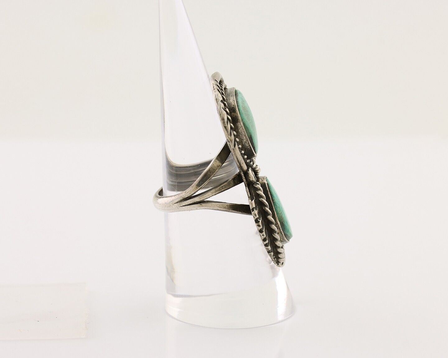 Navajo Handmade Ring 925 Silver Natural Tuquoise Native American Artist C.80's