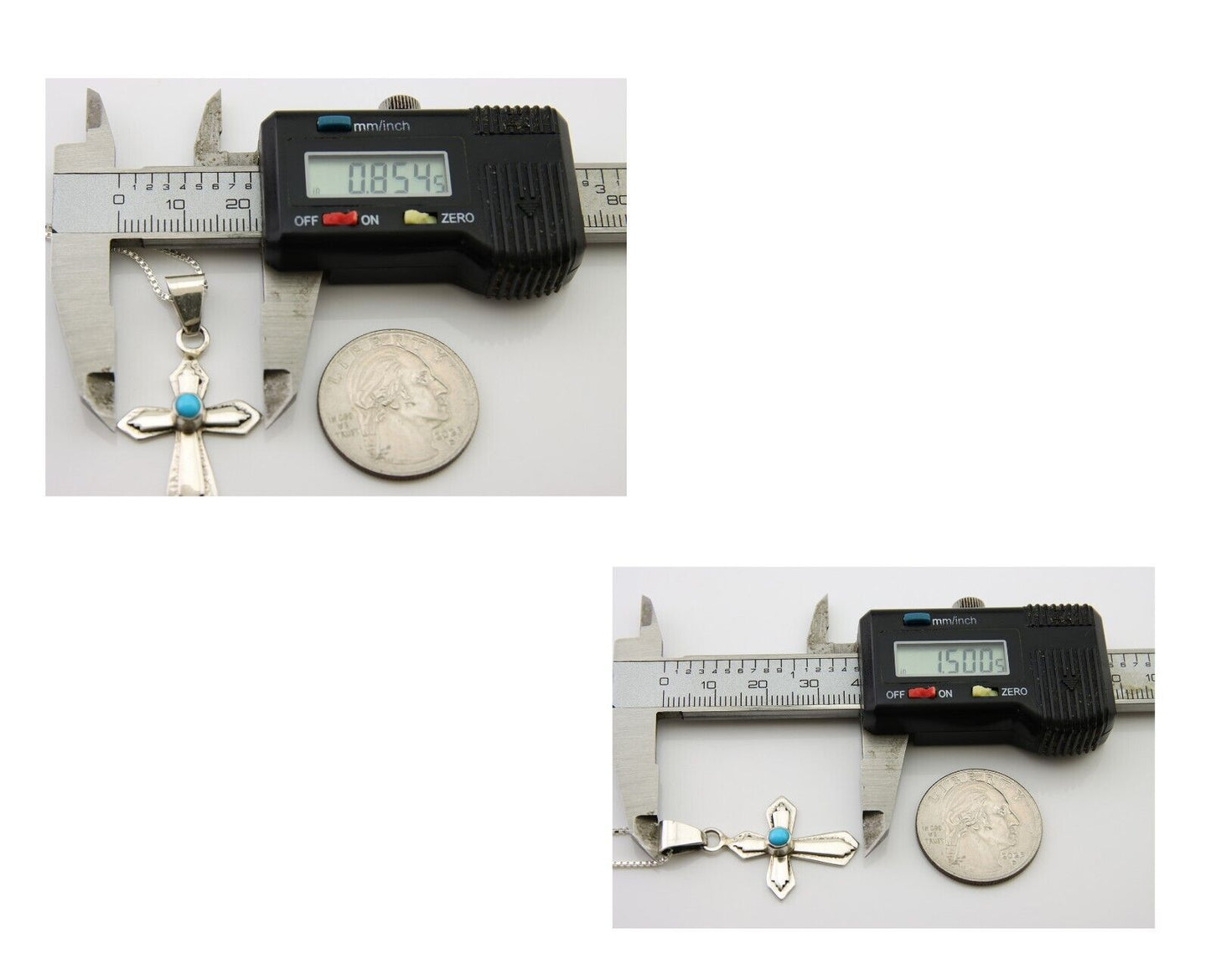 Navajo Sand Cast Necklace 925 Silver Turquoise Native American Artist C.80's