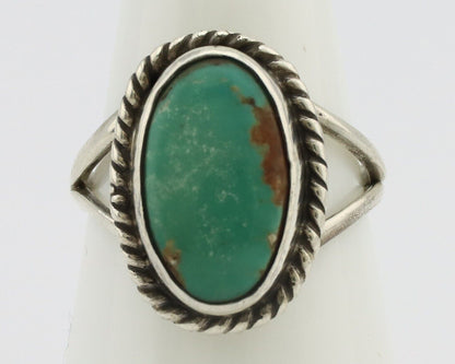 Navajo Ring 925 Silver Kingman Turquoise Native American Artist C.80's