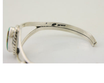 Navajo Bracelet 925 Silver Blue Turquoise Artist Signed Gecko C.80's