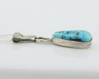 Navajo Necklace 925 Silver Blue Turquoise Artist Signed Tony Guerro C.80's
