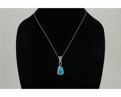 Navajo Necklace 925 Silver Natural Blue Turquoise Artist Tony Guerro C.80's