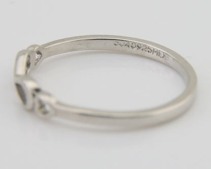 Infinity Heart Promise Ring 925 Solid Silver Size 6.0