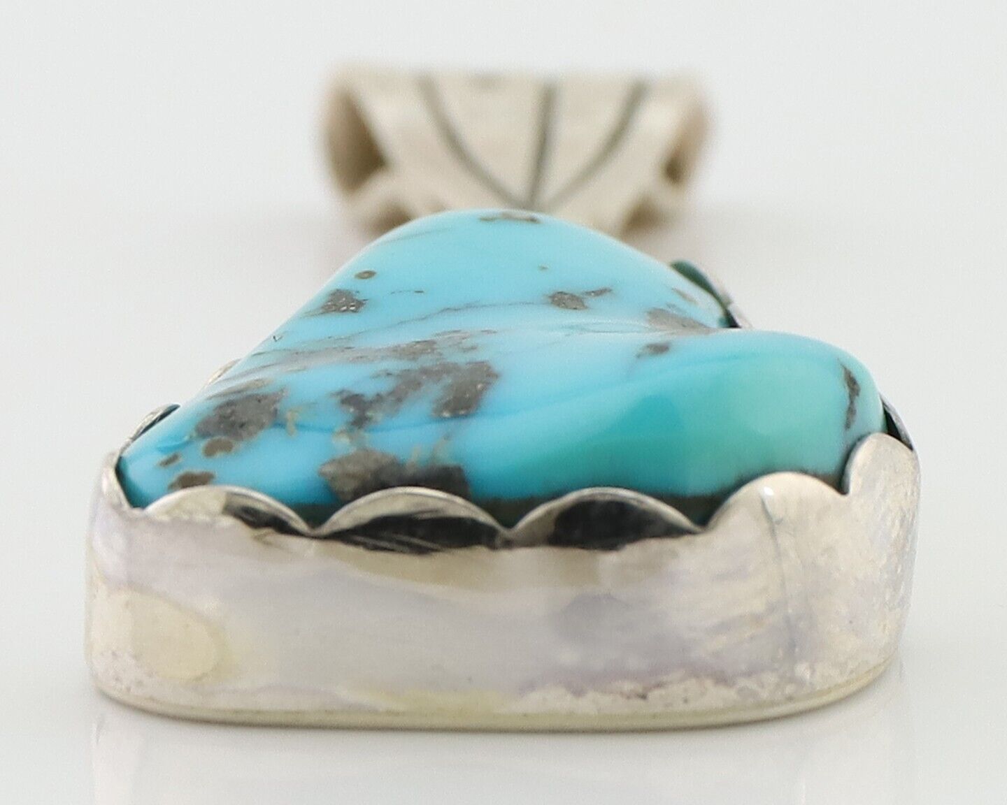 Navajo Necklace Pendant 925 Silver Turquoise Artist Tony Guerro C.80's