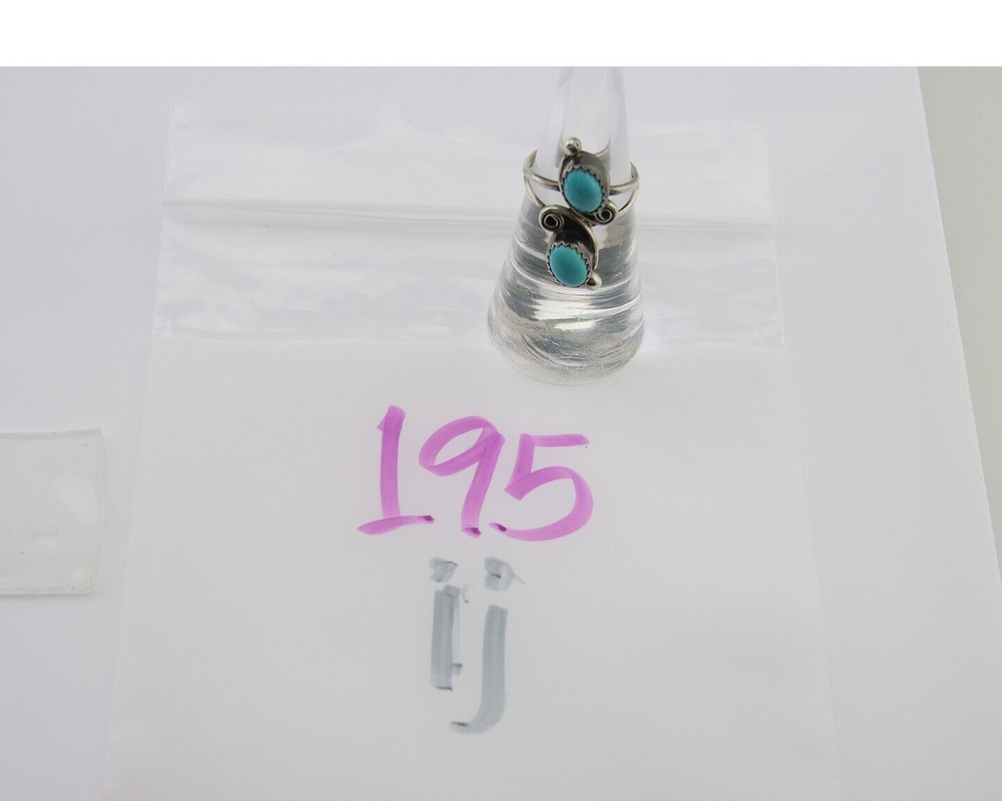 Navajo Ring 925 Silver Kingman Turquoise Native American Artist C.80's