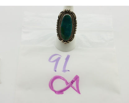Navajo Ring 925 Silver Natural Blue Turquoise Native American Artist C.80's