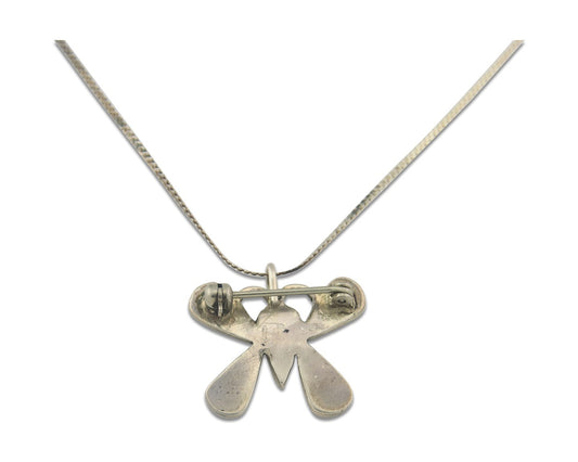 Navajo Butterfly Necklace Sterling Silver Authentic Natural Gemstone