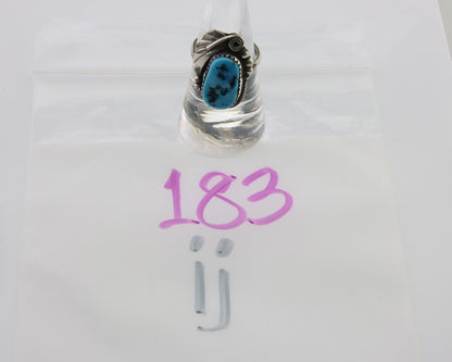 Navajo Ring 925 Silver Sleeping Beauty Turquoise Signed Justin Morris C.80's