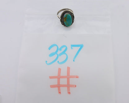 Navajo Ring 925 Silver Natural Blue Turquoise Artist Signed M BEGAY C.80's