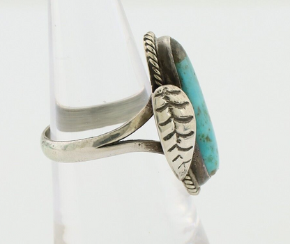 Navajo Handmade Ring 925 Silver Natural Turquoise Native American Artist C.80's