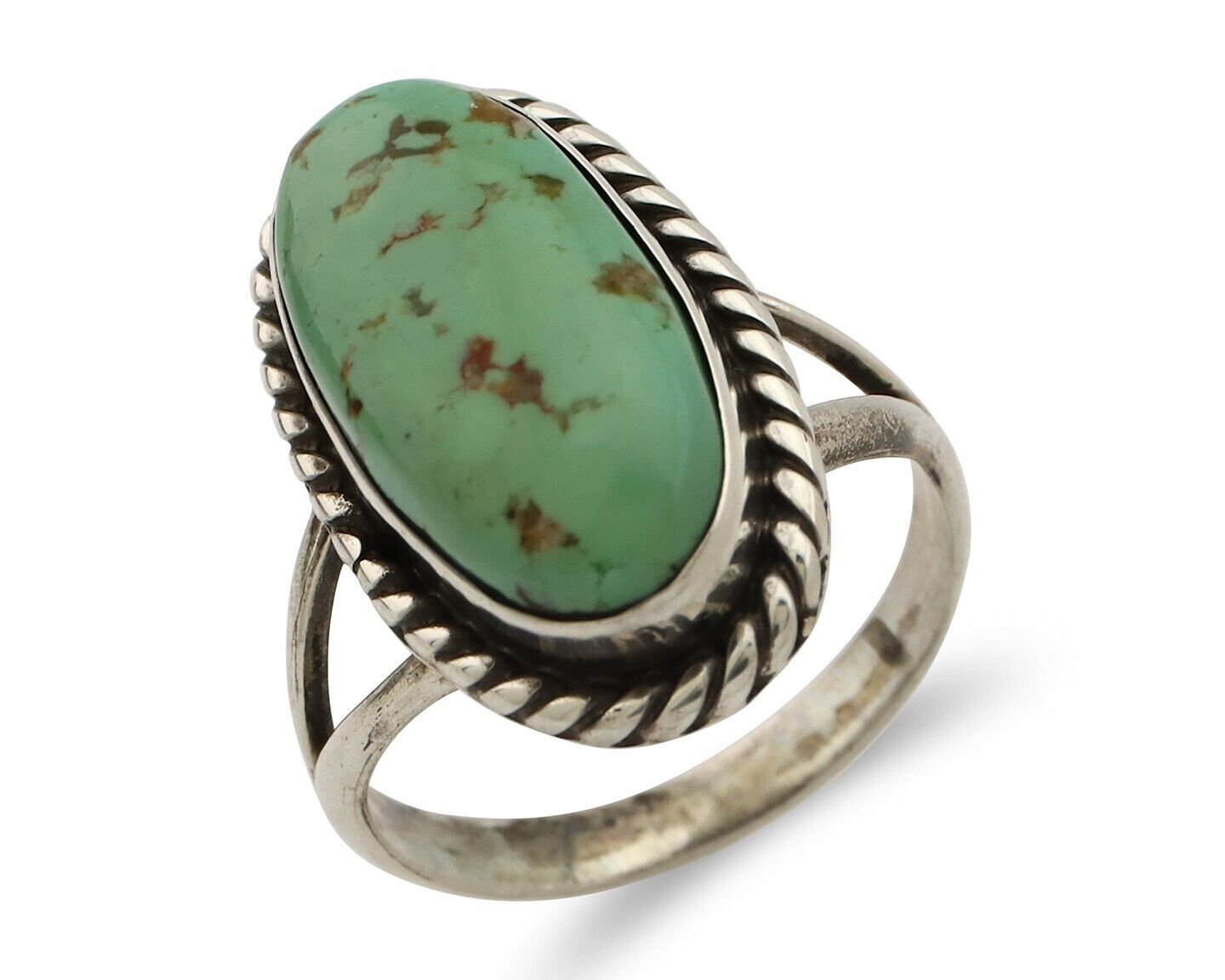 Navajo Ring 925 Silver Natural Kingman Turquoise Artist Signed M Montoya C.80's