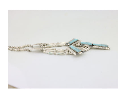 Navajo Necklace Mine 8 Turquoise Handmade Artist Signed D C.80's
