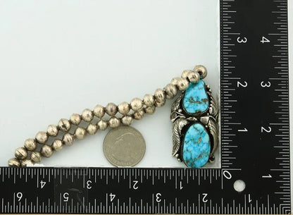 Navajo Necklace Sterling Silver Turquoise Vintage Signed Tom Willeto