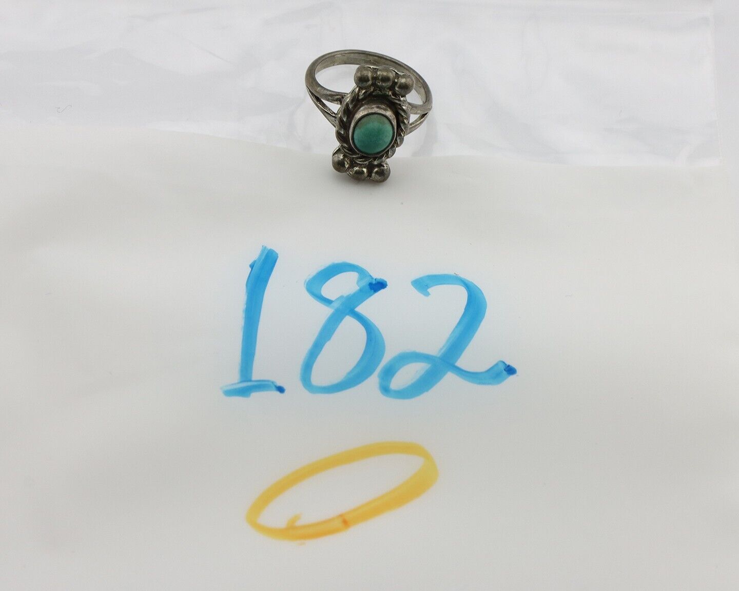 Navajo Ring 925 Silver Natural Blue Turquoise Native American Artist C.1980's