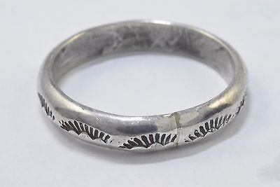 Navajo Indian .925 Solid Sterling Silver Band Hand Stamped Handmade Ring