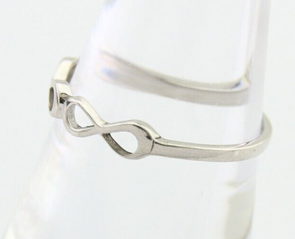 Infinity Heart Promise Ring 925 Solid Silver Size 8.25