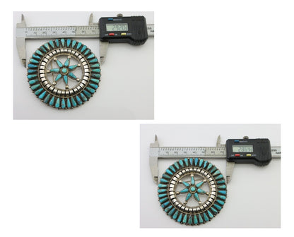 Navajo Pin Pendant 925 Silver Blue Turquoise Signed Tommy Lowe C.80's