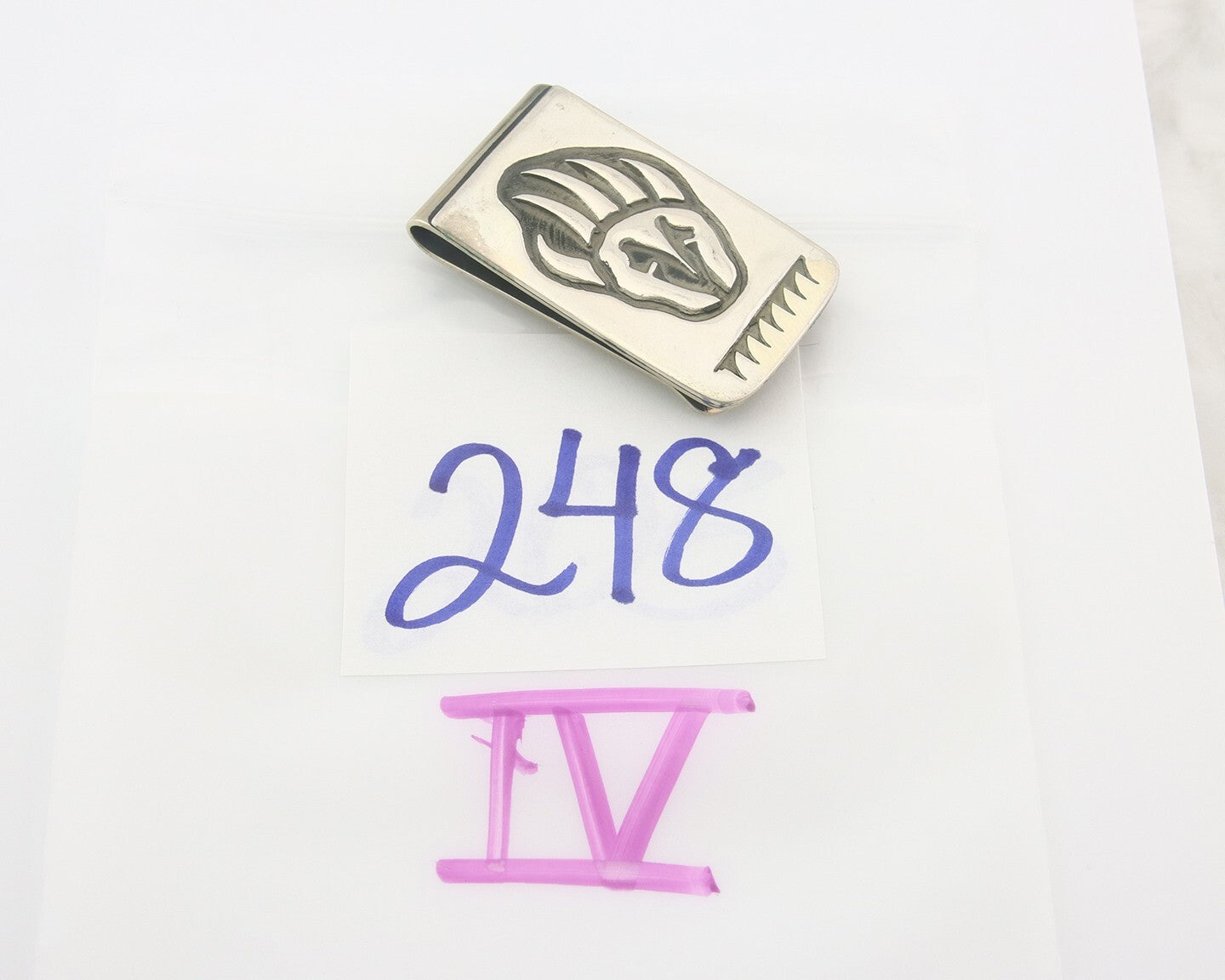 Navajo Money Clip 925 Silver & 999 Nickle Animal Claw Native Artist C.80's