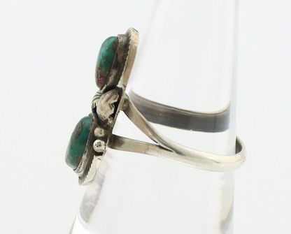 Navajo Ring 925 Silver Natural AAA Blue Turquoise Artist Signed Tom Willeto C80s