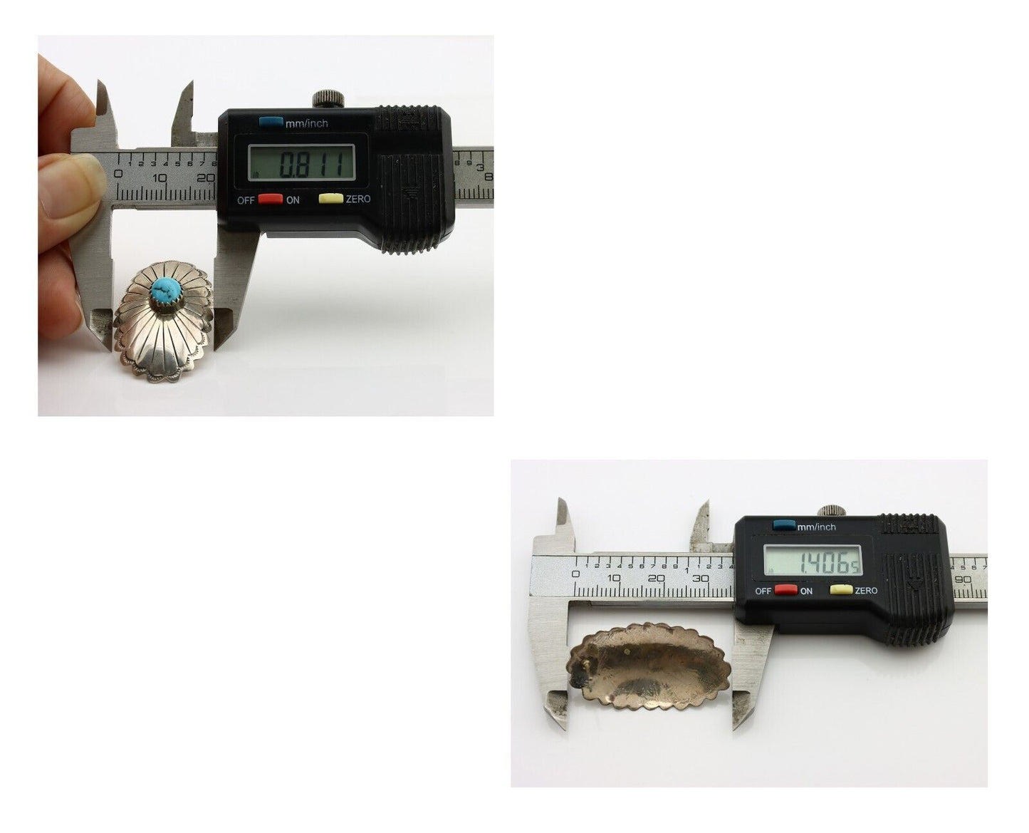 Navajo Hand Stamped Earrings 925 Silver Turquoise Native Artist C.80s