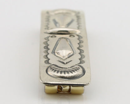 Women's Navajo Hair Clip Hand Stamped 925 Silver Native American Artist C.80's