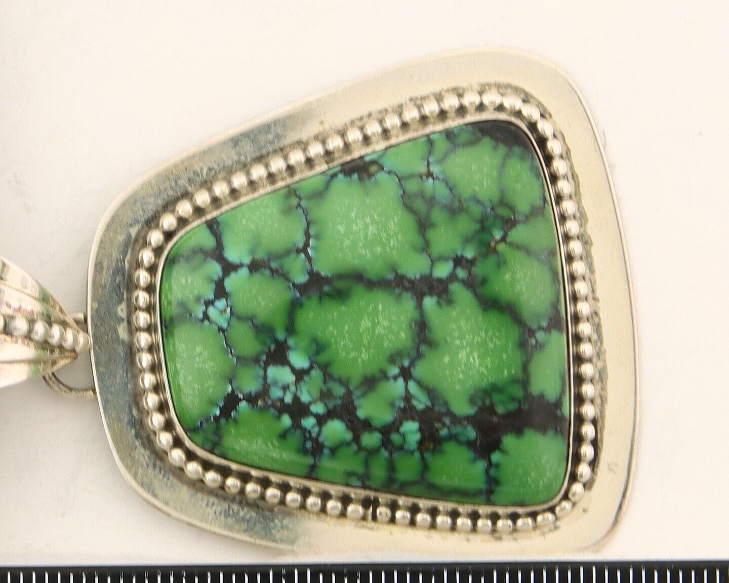 Navajo 925 Silver Pendant Turquoise Handmade Artist Signed J Linkin C.80's
