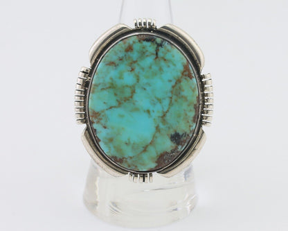 Navajo Ring 925 Silver Spiderweb Turquoise Artist Signed Doug Zachary C.80's