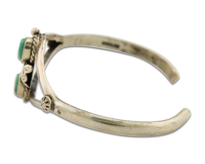 Navajo Bracelet 925 Silver Cuff Turquoise Handmade Native Artist C.80's