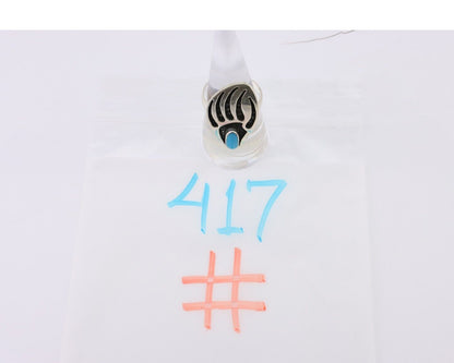 Navajo Badger Paw Ring 925 Silver Turquoise Native American Artist C.80's