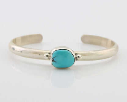 Navajo Cuff Bracelet 925 Silver Natural Blue Turquoise Native American C.80's