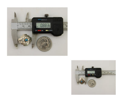 Navajo Hand Stamped Earrings 925 Silver Turquoise Native American Artist C.80's