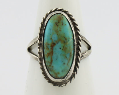 Navajo Ring 925 Silver Kingman Turquoise Native American Artist C.80's