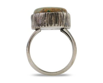 Navajo Handmade Ring 925 Silver Turquoise Signed Native American C.80's