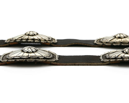 Navajo Concho Belt .925 Silver Handmade Signed Tom Willeto C.1980's