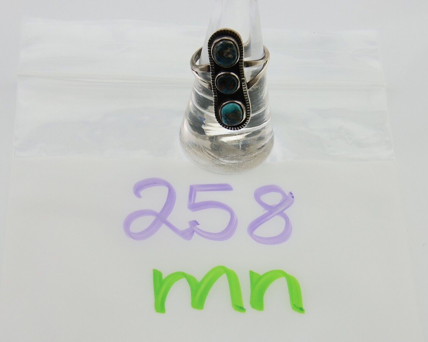 Navajo Ring 925 Silver Natural Blue Turquoise Native American Artist C.80's
